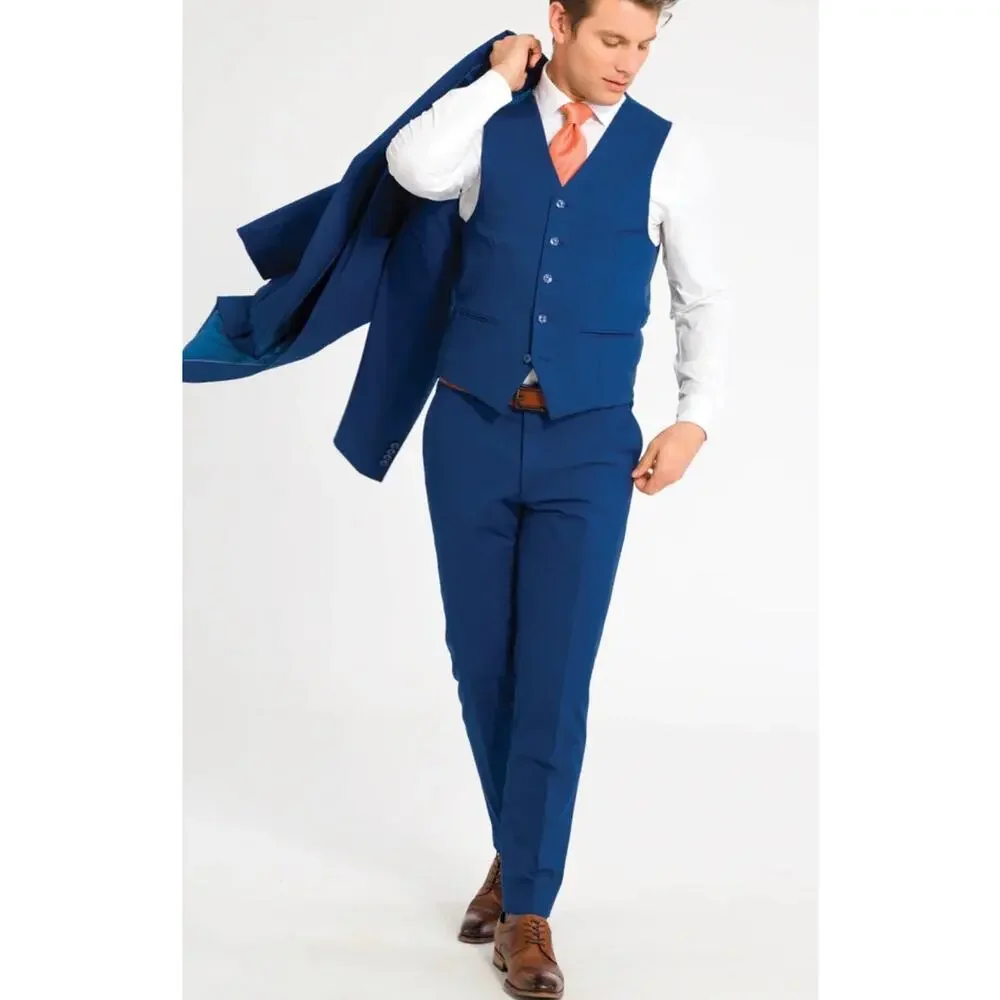 Giorgio Fiorelli 3 piece suit darky navy blue 40S euro slim